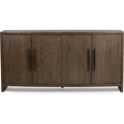 Estelle Wood Sideboard by Classic Home in soft cocoa. Made from oak veneer in a unique style.