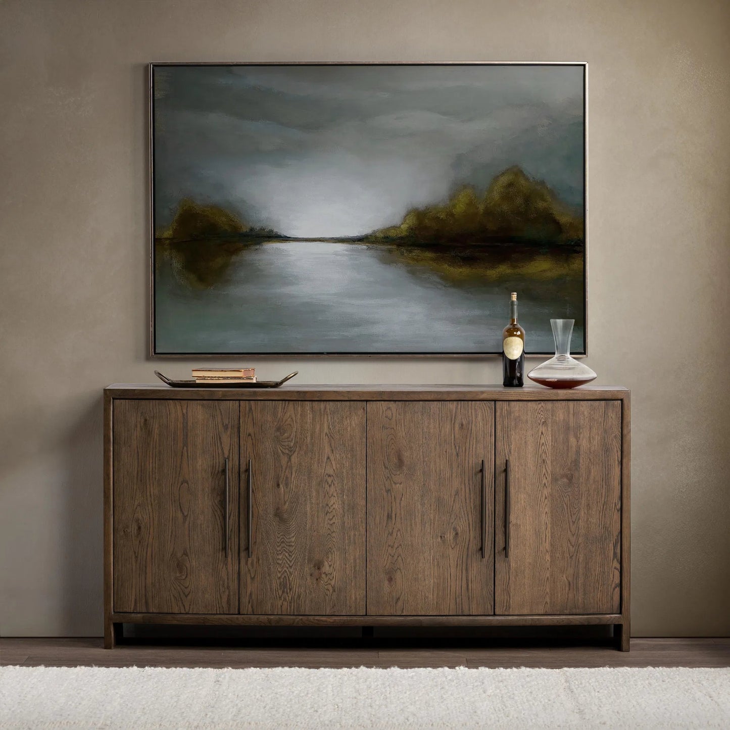 008 SI-2537804 | Lifestyle | Estelle Wood Sideboard by Classic Home in soft cocoa. Made from oak veneer in a unique style.