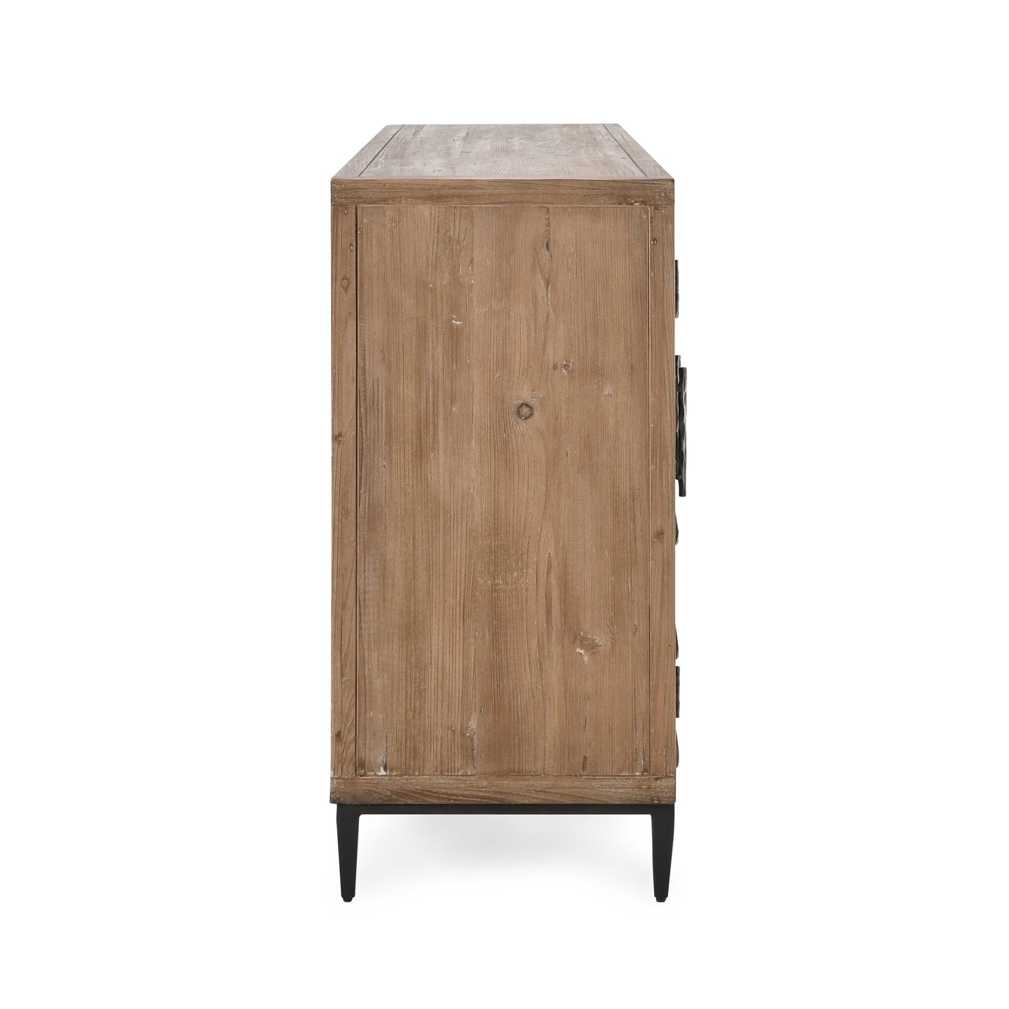 002 SI-2007488 | Additional Silo | Mave 4-Door Sideboard by Classic Home in multi-tone natural. Made from reclaimed elm, reclaimed pine, iron base in a modern style.