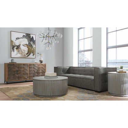 Mave 4-Door Sideboard by Classic Home in multi-tone natural. Made from reclaimed elm, reclaimed pine, iron base in a modern style.