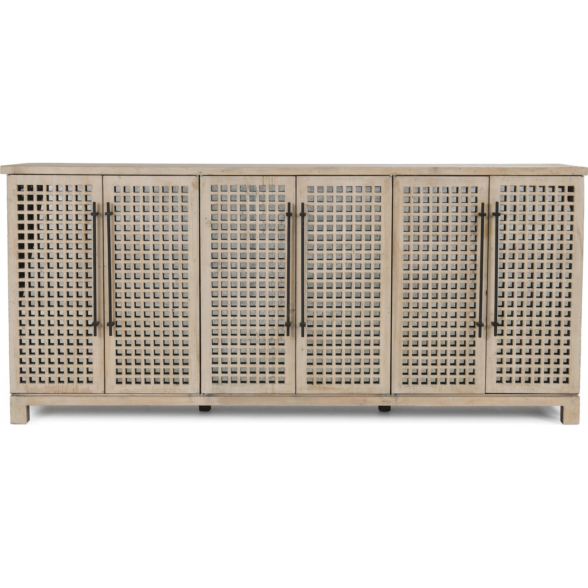 Landon 6 Doors Sideboard by Classic Home in antique white. Made from reclaimed pine in a cottage & farmhouse style.