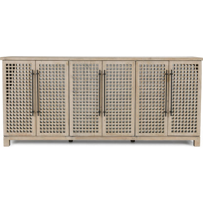 Landon 6 Doors Sideboard by Classic Home in antique white. Made from reclaimed pine in a cottage & farmhouse style.