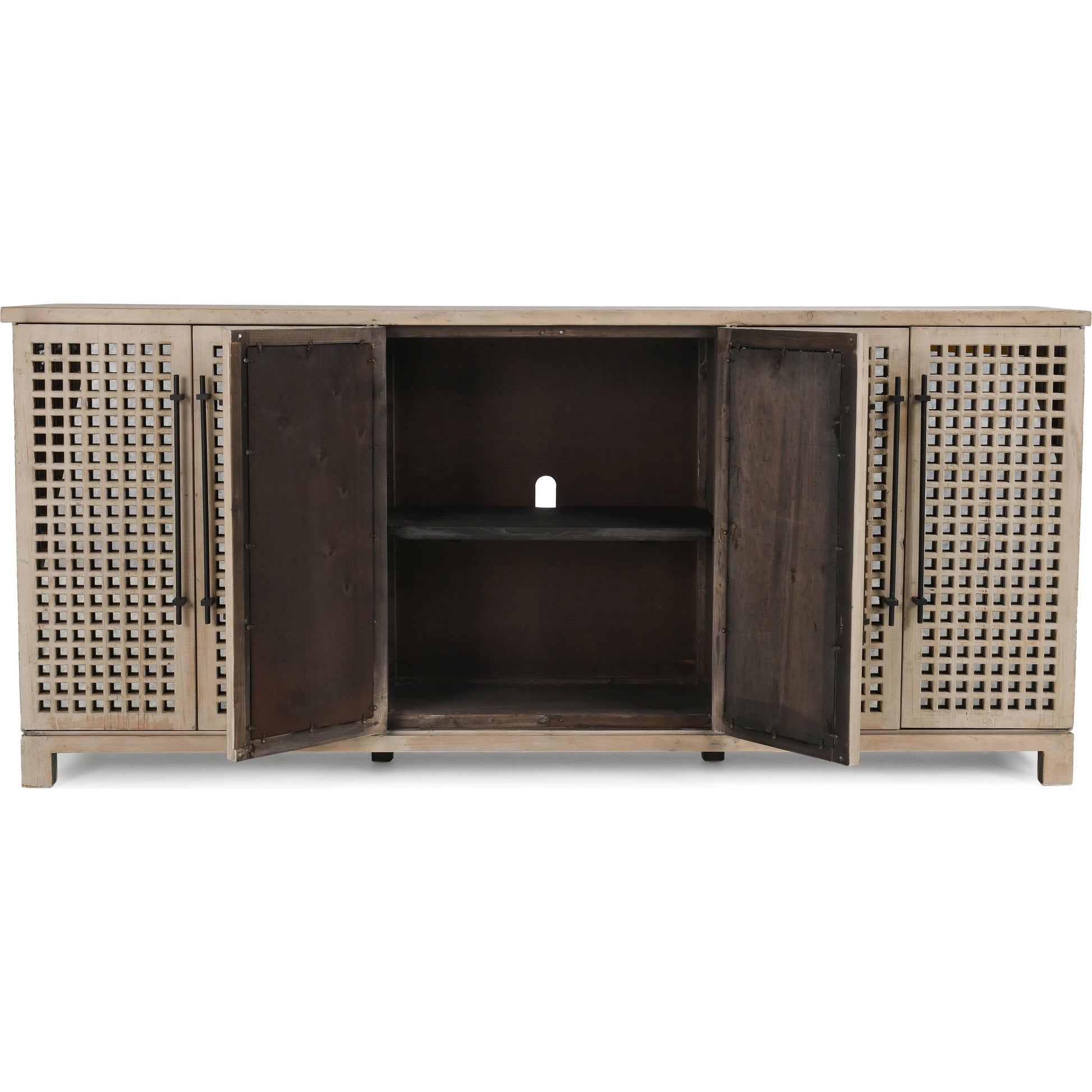 Landon 6 Doors Sideboard by Classic Home in antique white. Made from reclaimed pine in a cottage & farmhouse style.