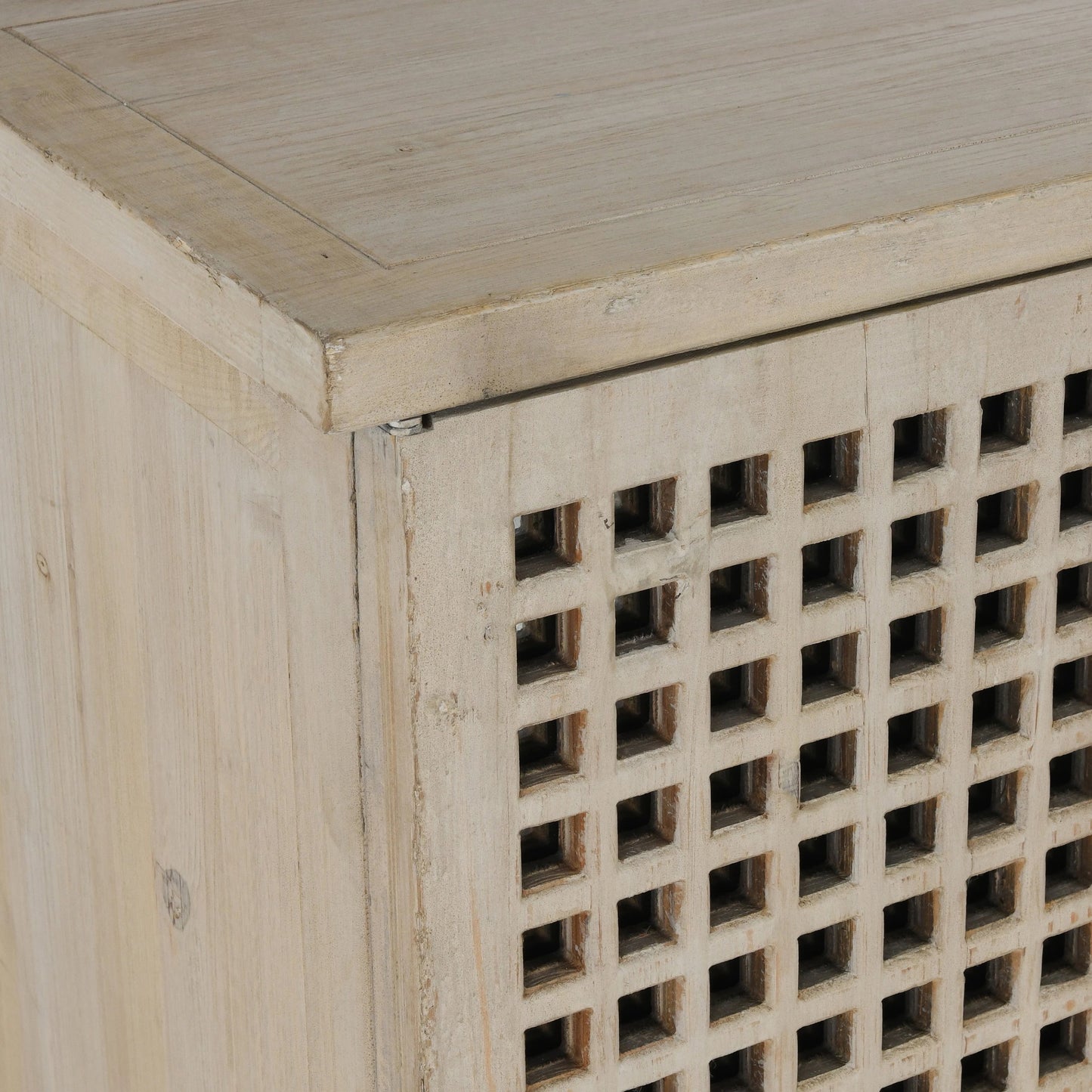 006 SI-2078744 | Closeup | Landon 6 Doors Sideboard by Classic Home in antique white. Made from reclaimed pine in a cottage & farmhouse style.