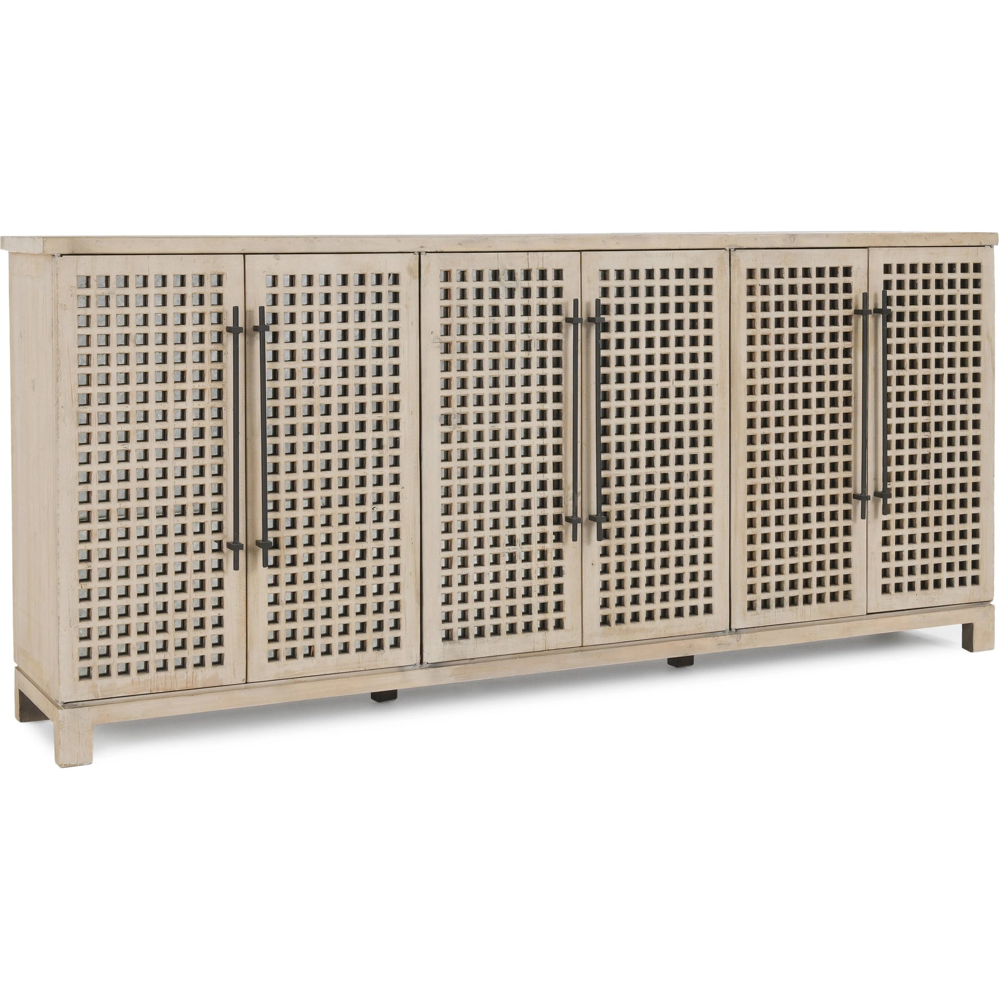 Landon 6 Doors Sideboard by Classic Home in antique white. Made from reclaimed pine in a cottage & farmhouse style.