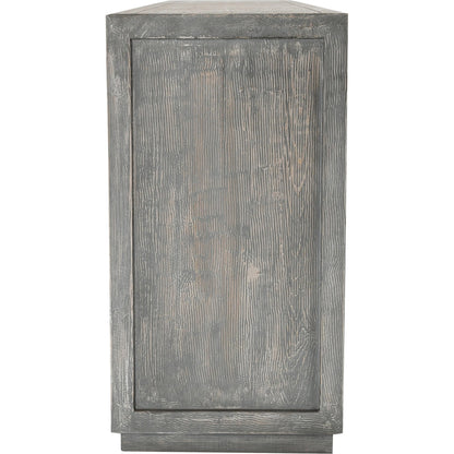 Jonas 6 Door Sideboard by Classic Home in gray. Made from solid reclaimed pine in a modern style.