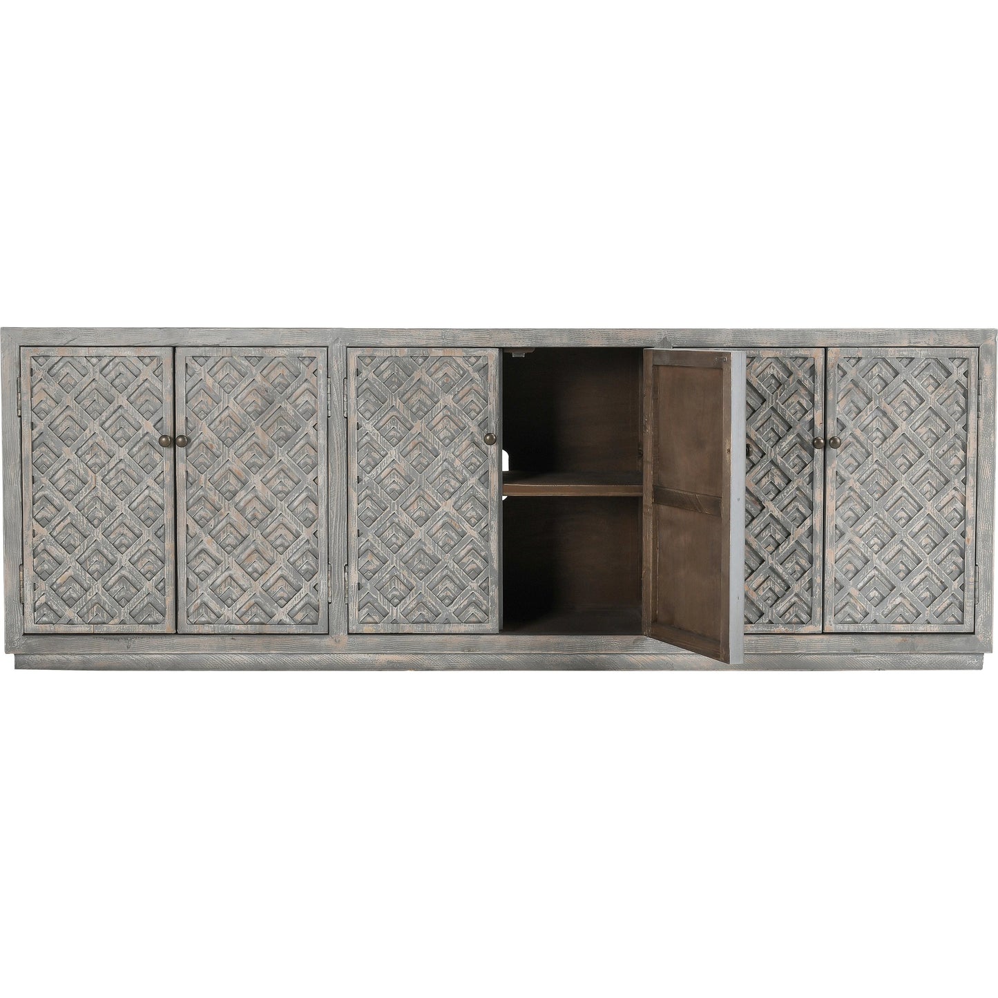 004 SI-2078747 | Additional Silo | Jonas 6 Door Sideboard by Classic Home in gray. Made from solid reclaimed pine in a modern style.