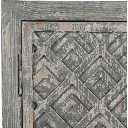 Jonas 6 Door Sideboard by Classic Home in gray. Made from solid reclaimed pine in a modern style.