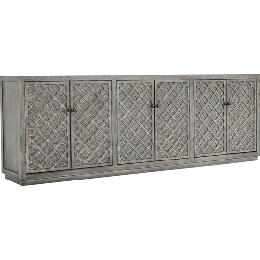 Jonas 6 Door Sideboard by Classic Home in gray. Made from solid reclaimed pine in a modern style.