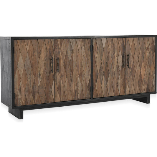 Anton Sideboard by Classic Home in black, natural brown. Made from oak wood, reclaimed elm in a modern style.