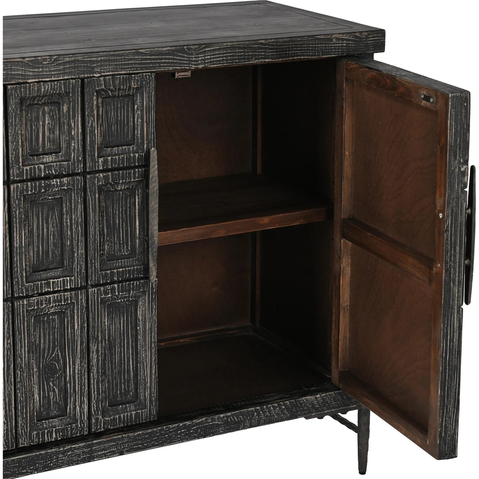 Willmark 6-Door Reclaimed Pine Wood Sideboard Buffet by Classic Home. Made from reclaimed pine in a traditional style.