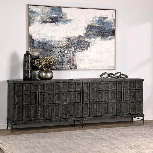 Willmark 6-Door Reclaimed Pine Wood Sideboard Buffet by Classic Home. Made from reclaimed pine in a traditional style.