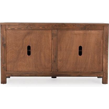 Amherst 4-Drawer Reclaimed Pine Wood Sideboard Buffet by Classic Home in gray. Made from reclaimed pine in a rustic style.