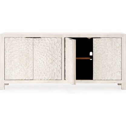 Astrid 4DR Sideboard Vintage by Classic Home in cream. Made from reclaimed pine in a modern style.