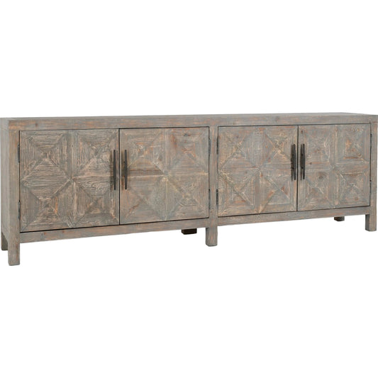 Elani 4-Door Pine Wood Sideboard Buffet by Classic Home in gray. Made from reclaimed pine in a unique style.