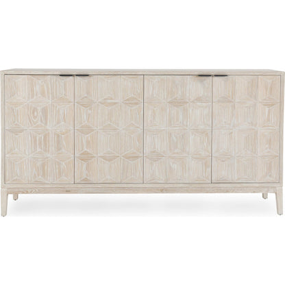 Mira 78" Oak Wood White Buffet by Classic Home in white. Made from oak wood in a unique style.