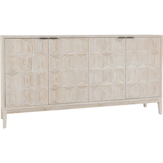 Mira 78" Oak Wood White Buffet by Classic Home in white. Made from oak wood in a unique style.