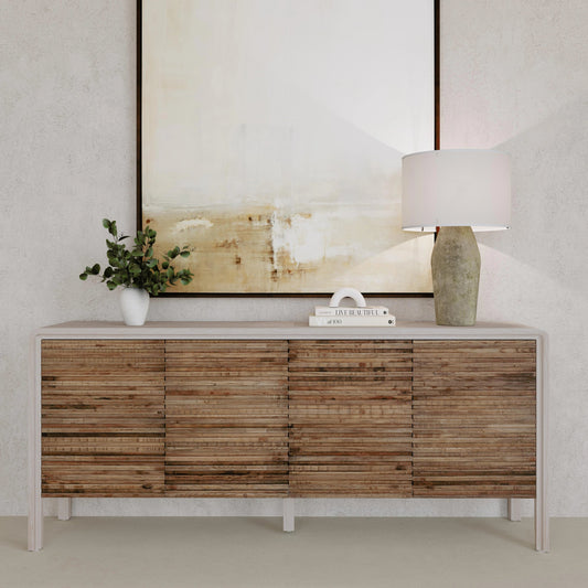 Elodie 4 Door Sideboard by Classic Home. Made from elm wood, reclaimed elm in a modern style.