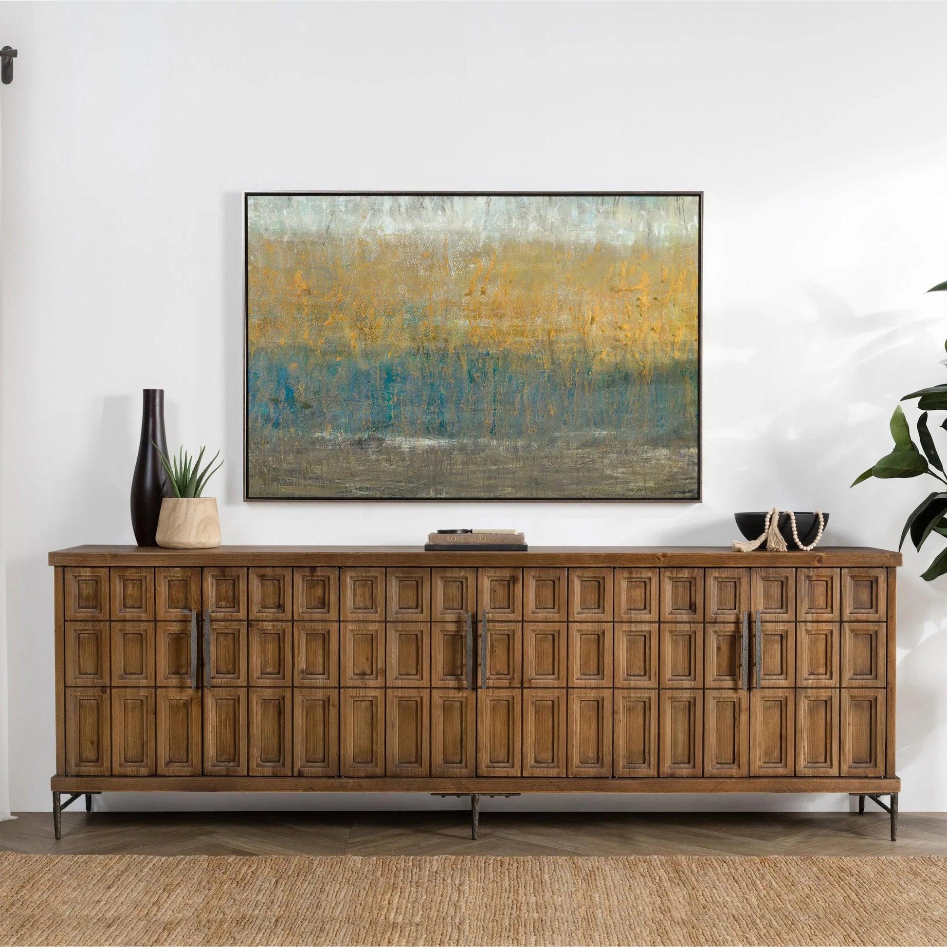 Willmark 6-Door Reclaimed Pine Sideboard Buffet by Classic Home in brown. Made from reclaimed pine in a traditional style.