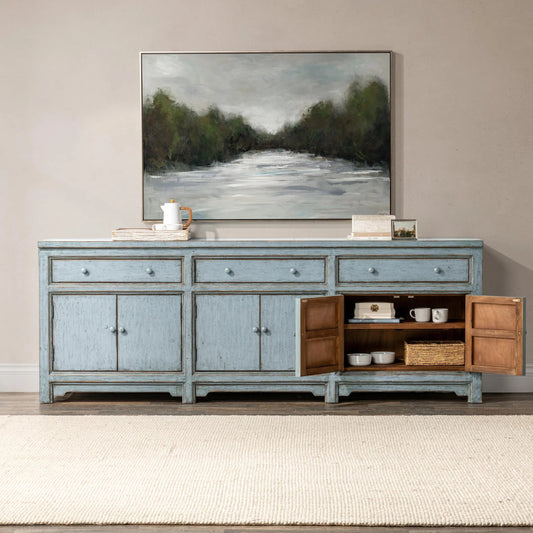 Montgomery Reclaimed Pine Cabinet Sideboard by Classic Home. Made from reclaimed pine in a rustic style.