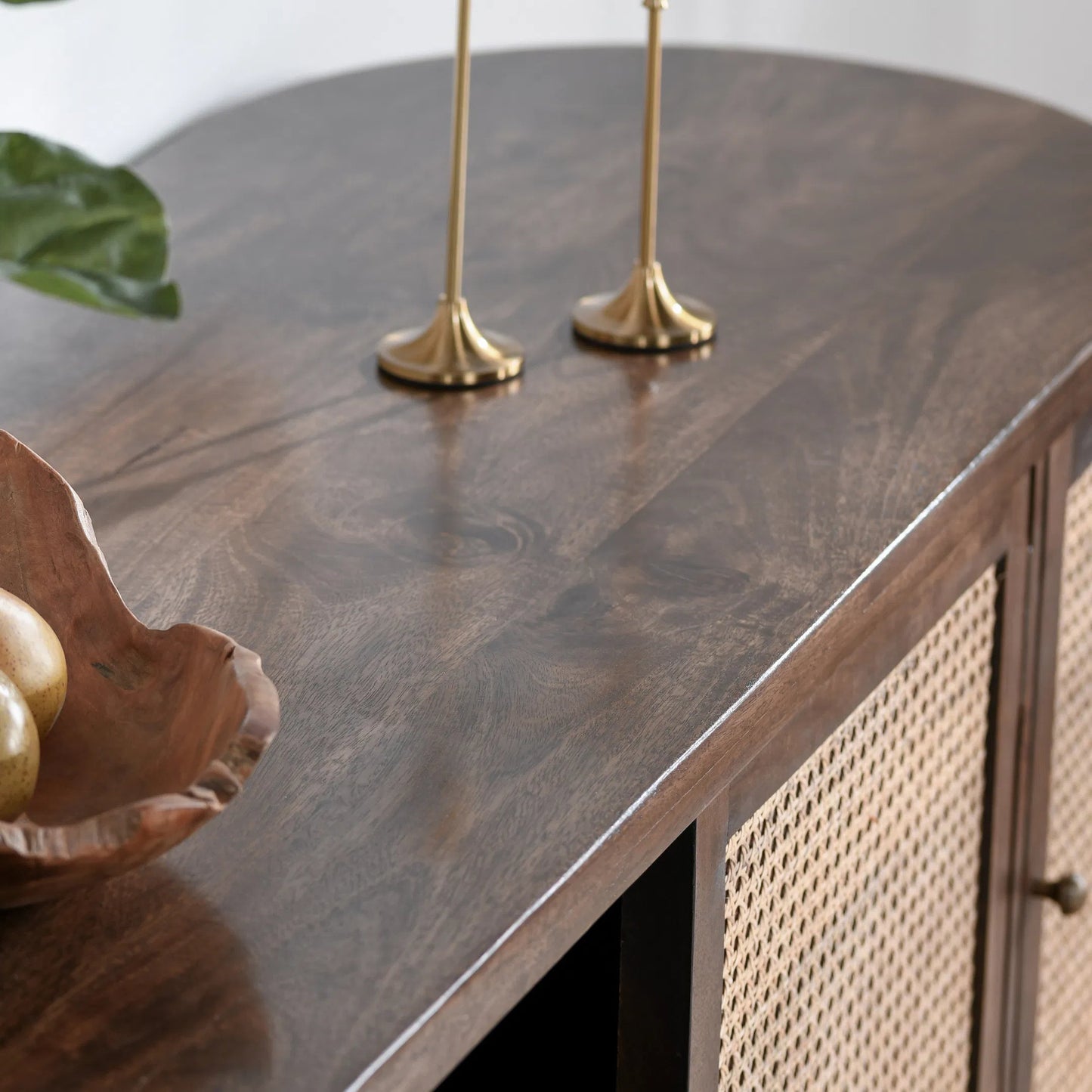 011 SI-2303302 | Closeup | Teresa 4-Door Sideboard by Kosas Home. Made from mango wood, plywood in a unique style.