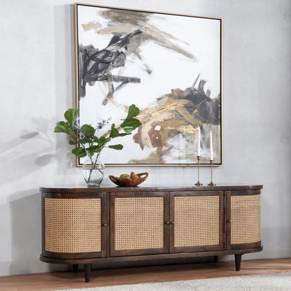 Teresa 4-Door Sideboard by Kosas Home. Made from mango wood, plywood in a unique style.