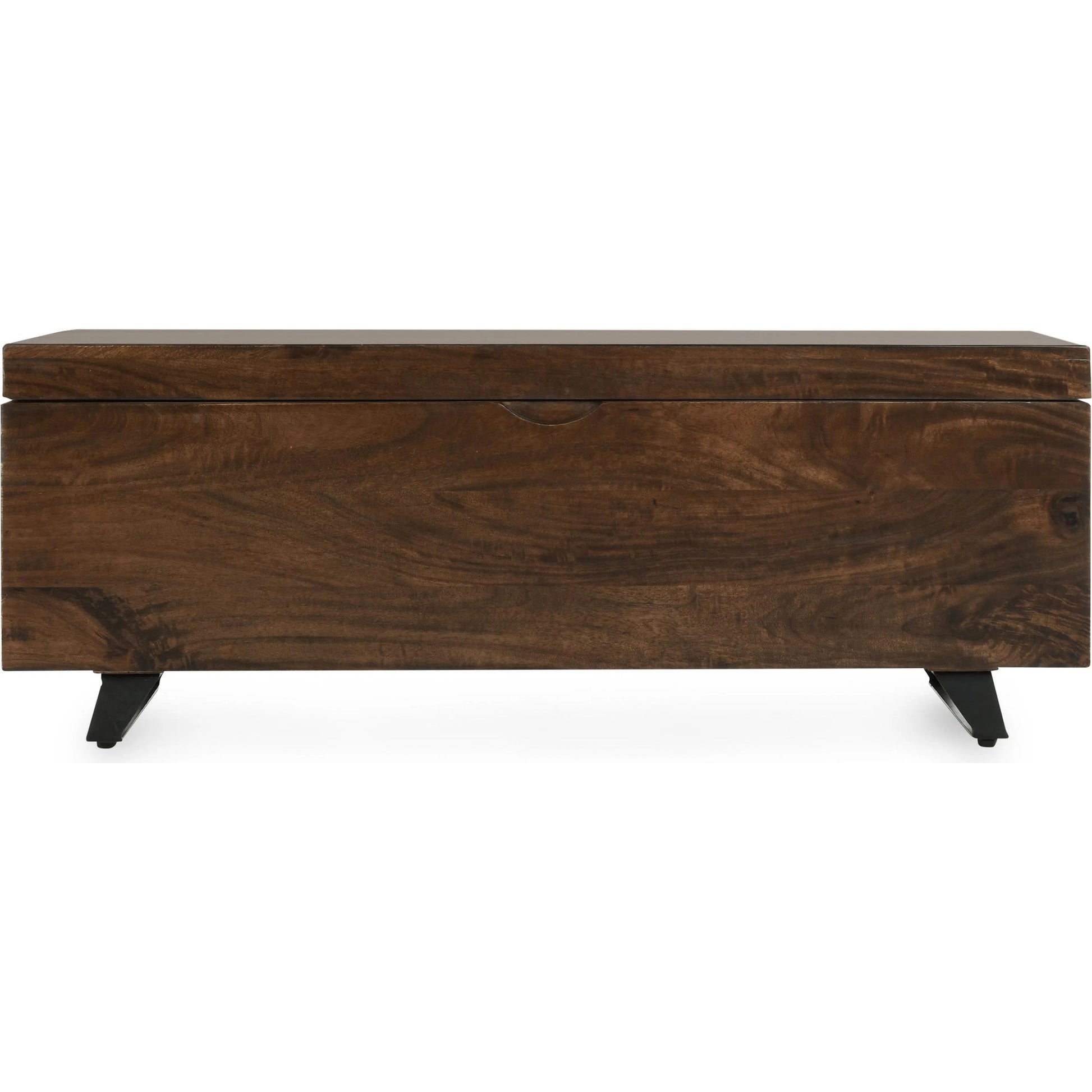 Axis Storage Trunk by Kosas Home. Made from mango wood top, iron legs in a modern style.