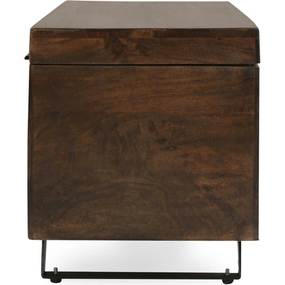 Axis Storage Trunk by Kosas Home. Made from mango wood top, iron legs in a modern style.
