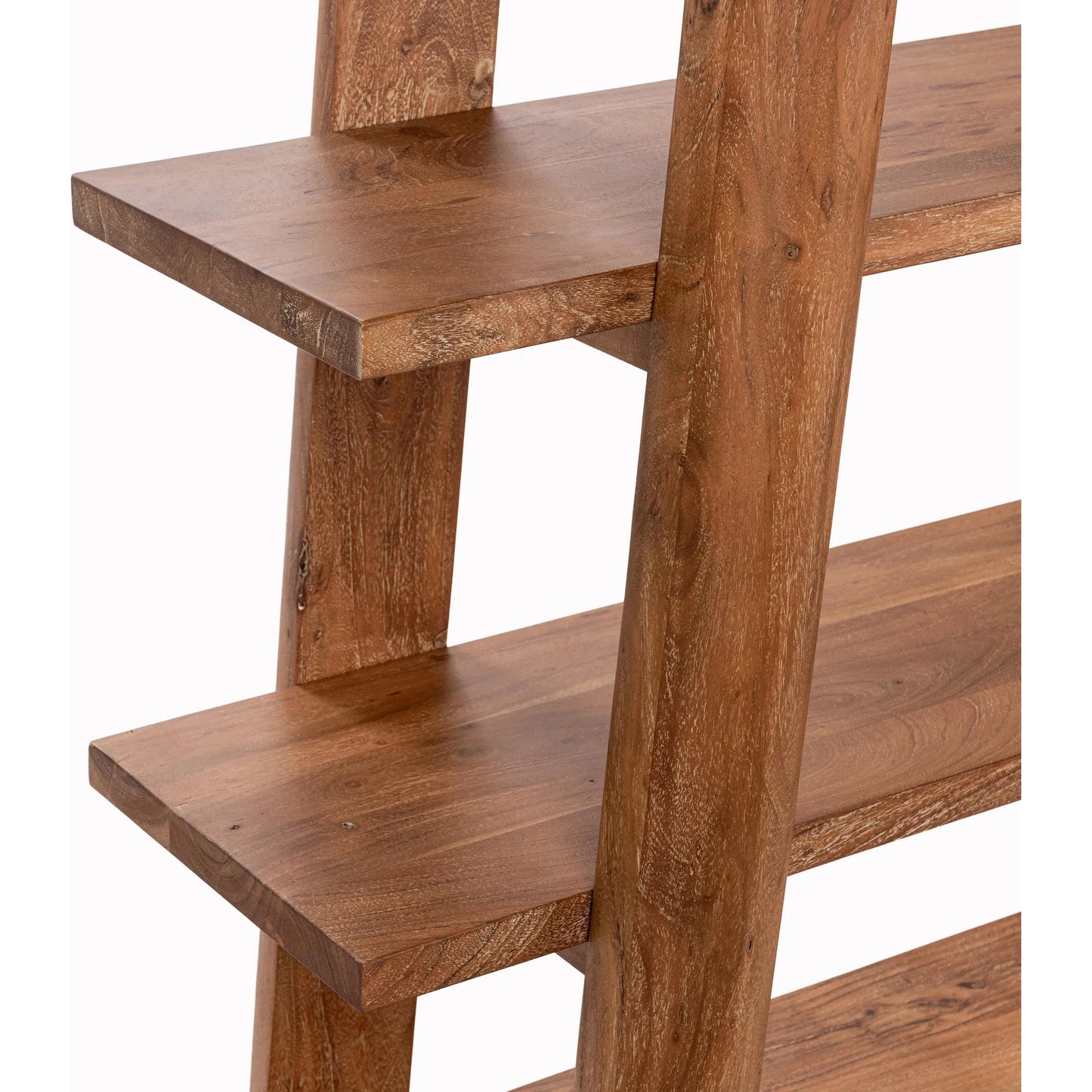 004 SI-2533220 | Closeup | Pamona Bookshelf by Classic Home in golden wheat. Made from acacia wood in a unique style.