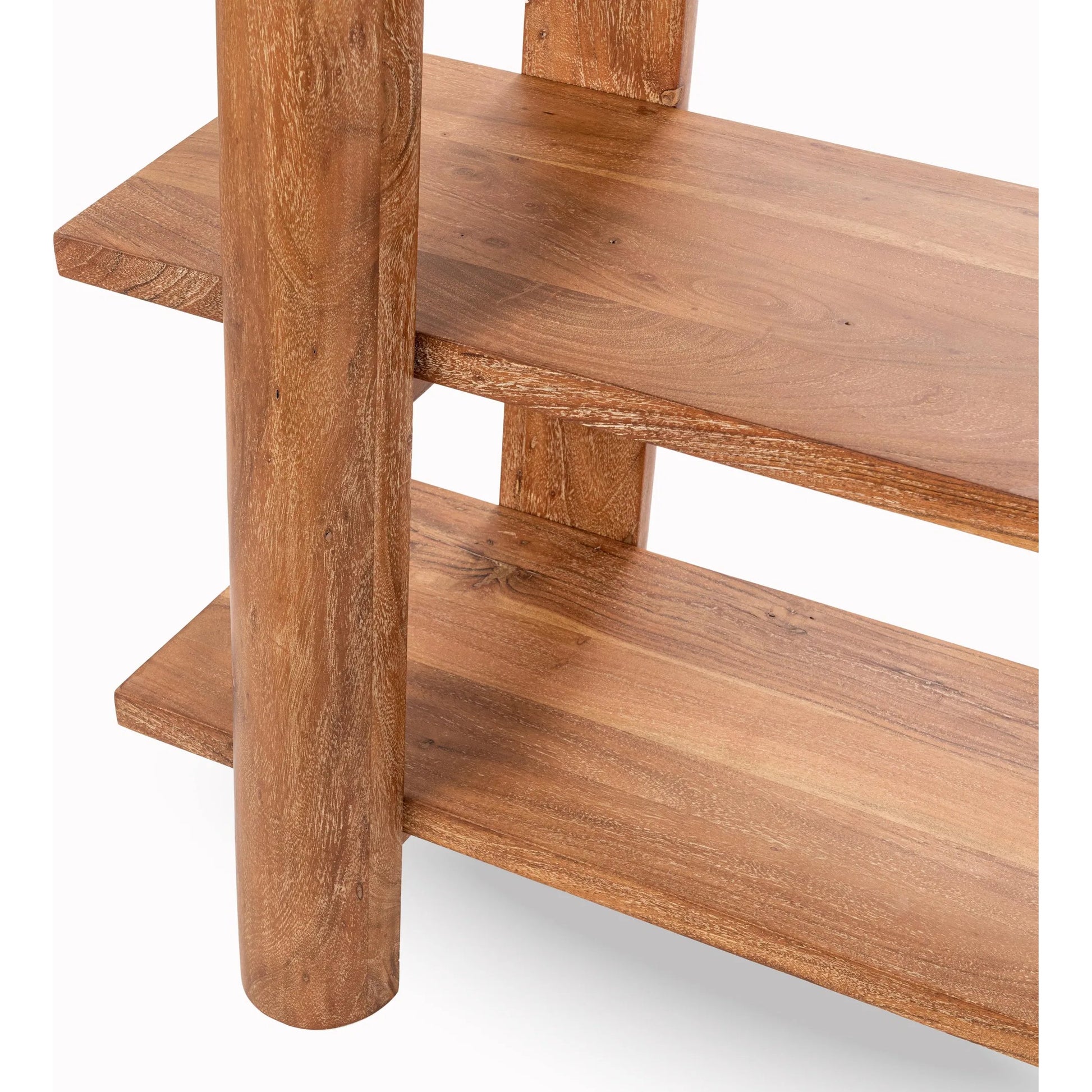 Pamona Bookshelf by Classic Home in golden wheat. Made from acacia wood in a unique style.