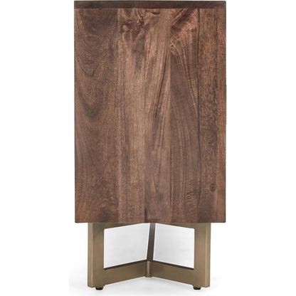 Kensie Sideboard by Classic Home in brown. Made from mango wood, iron base in a modern style.