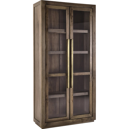 Bradley Tall Oak Wood Cabinet by Classic Home in brown. Made from oak wood in a modern style.