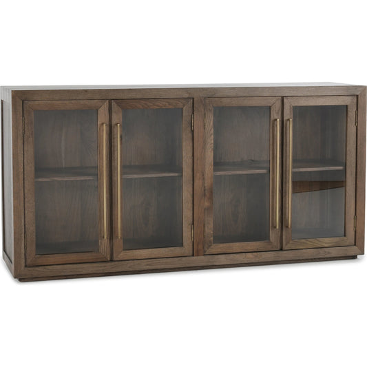 Bradley 4 Doors Sideboard by Classic Home in brown. Made from oak wood in a modern style.