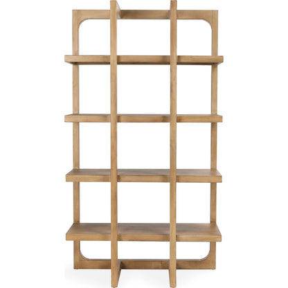 Gordon Acacia Wood Bookcase by Classic Home in natural. Made from acacia wood in a modern style.