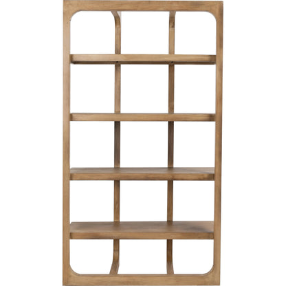 Gordon Acacia Wood Bookcase by Classic Home in natural. Made from acacia wood in a modern style.