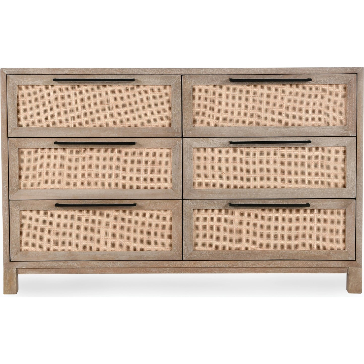 002 SI-2162602 | Additional Silo | Jensen Six-Drawer Mango Wood Dresser by Classic Home in light brown. Made from mango wood, cane in a cottage & farmhouse style.