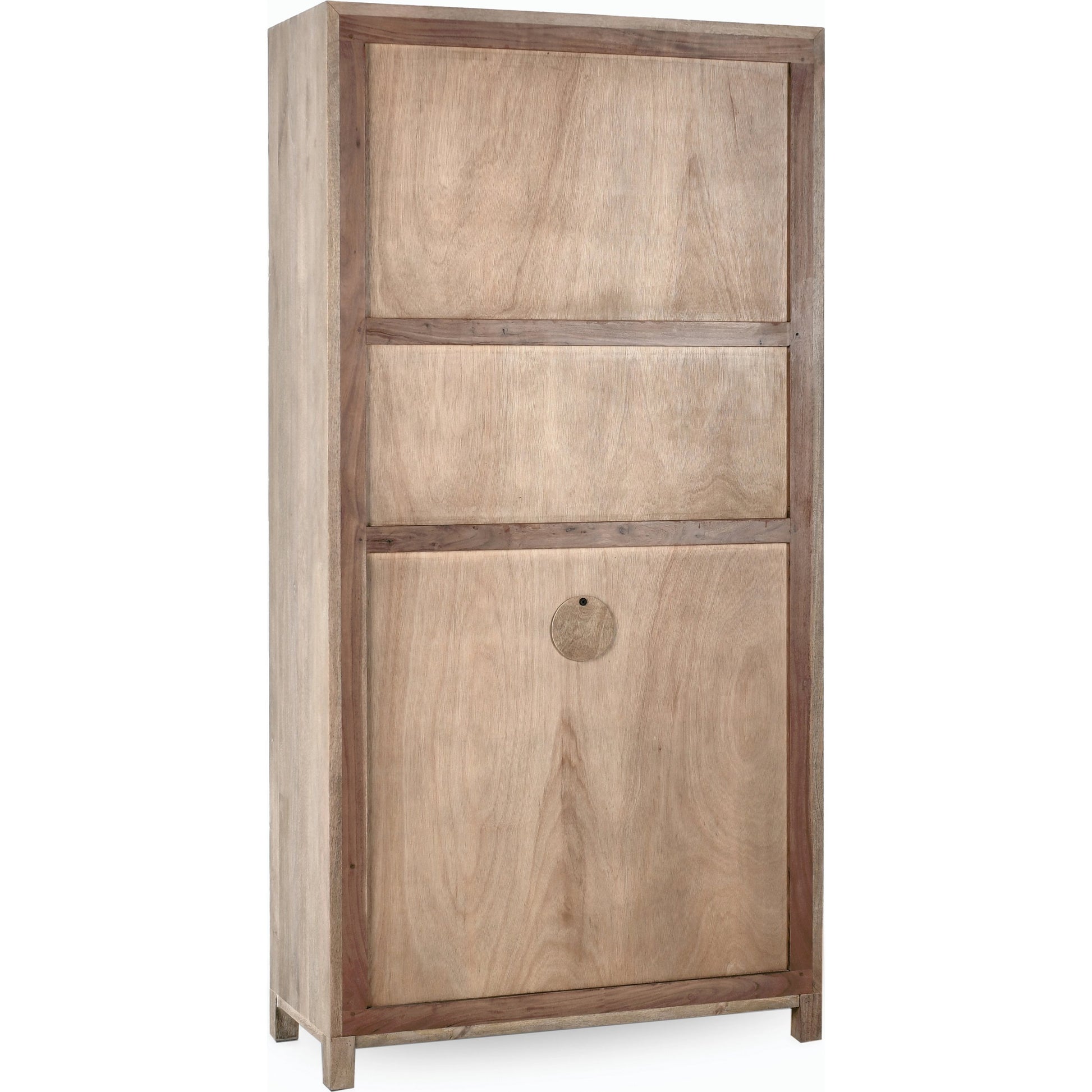 Jensen Tall Cabinet by Classic Home in taupe. Made from mango wood, cane, tempered glass in a modern style.