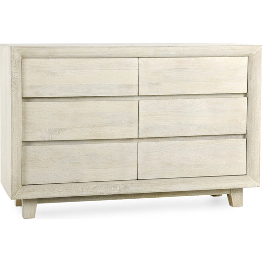 Reece Six-Drawer Mango Wood Dresser by Classic Home in sand. Made from mango wood in a modern style.