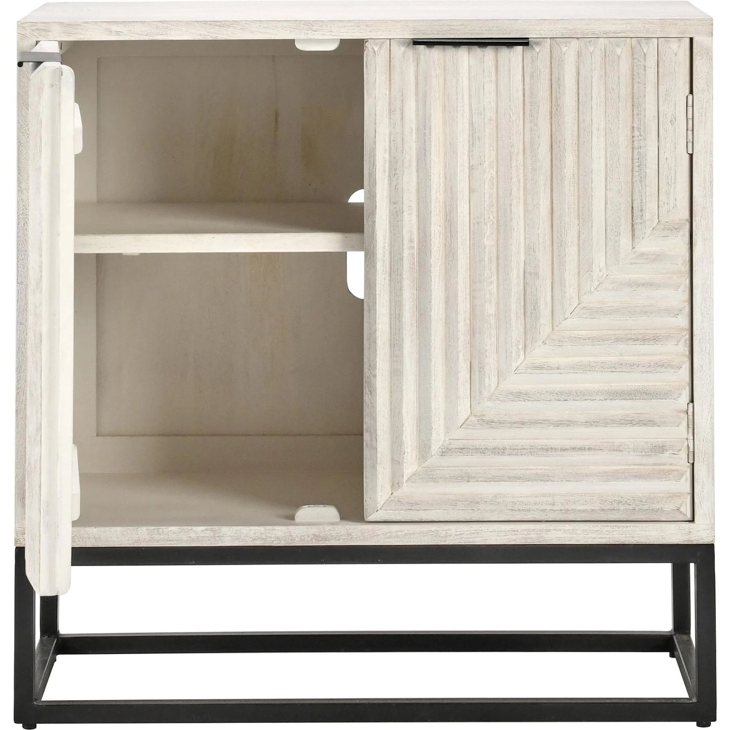 030 SI-2160309 | Additional Silo | Flint Accent Cabinet by Classic Home in white. Made from mango wood, iron base in a modern style.