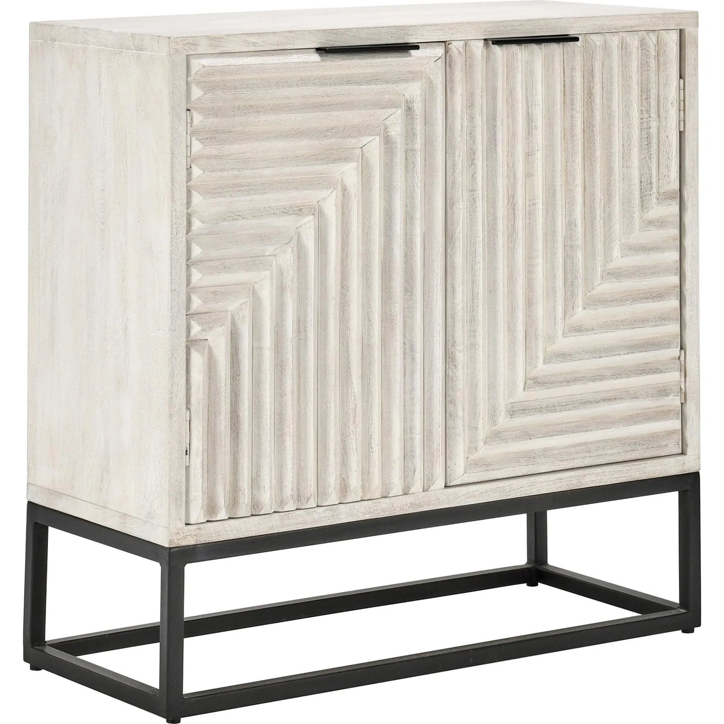 028 SI-2160309 | Primary Silo | Flint Accent Cabinet by Classic Home in white. Made from mango wood, iron base in a modern style.