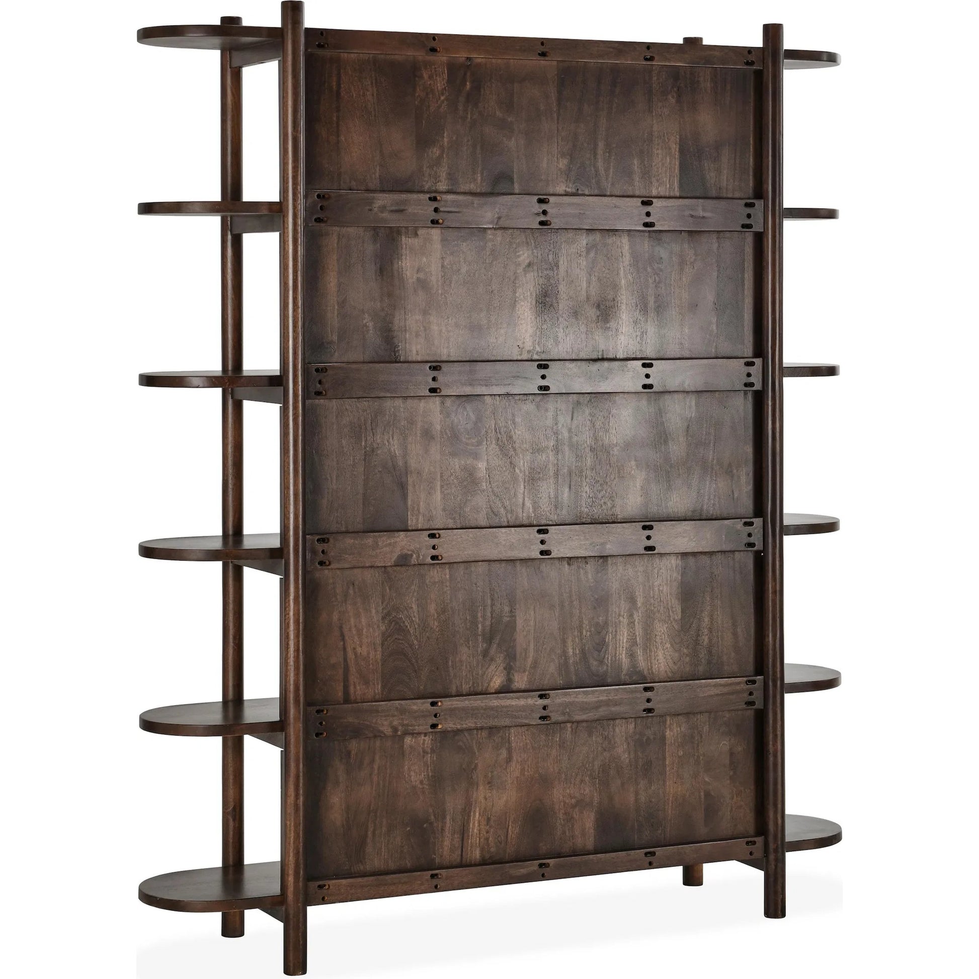 Redford 81" Mango Wood Bookcase by Classic Home in brown. Made from unique in a traditional style.