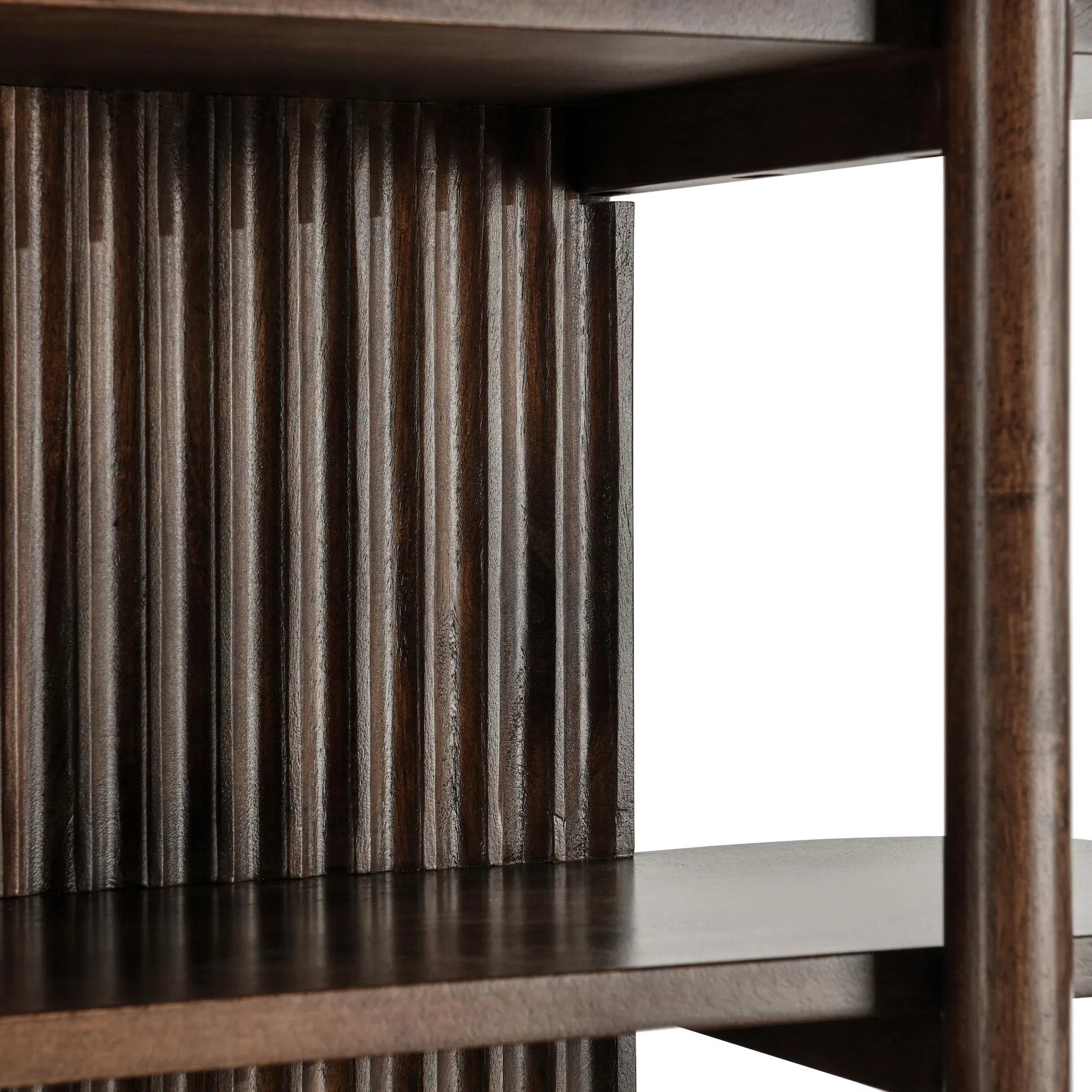 Redford 81" Mango Wood Bookcase by Classic Home in brown. Made from unique in a traditional style.