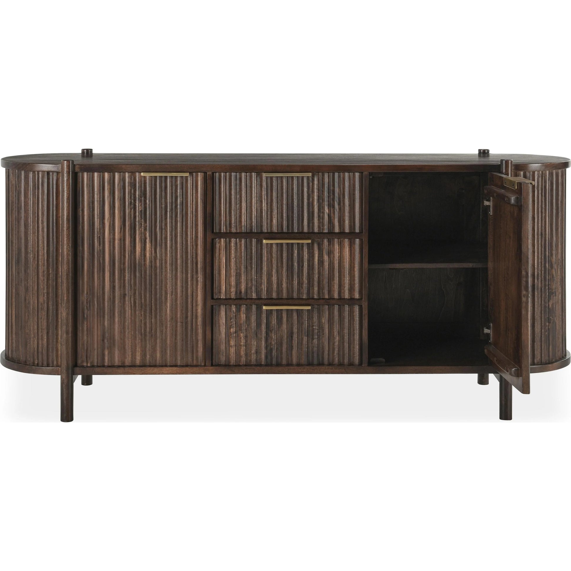 Redford 73" Mango Wood Buffet Sideboard by Classic Home in brown. Made from unique in a traditional style.