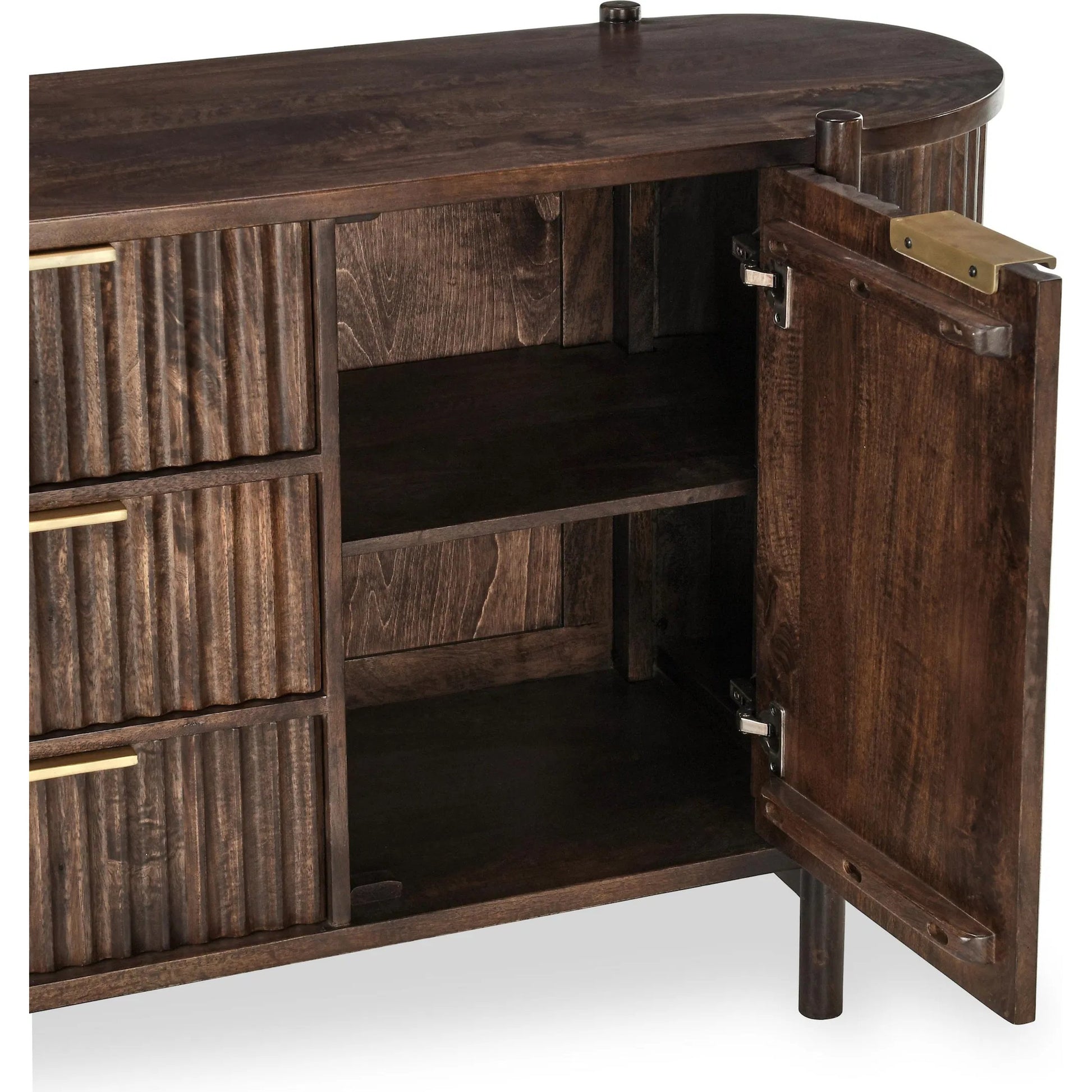 Redford 73" Mango Wood Buffet Sideboard by Classic Home in brown. Made from unique in a traditional style.