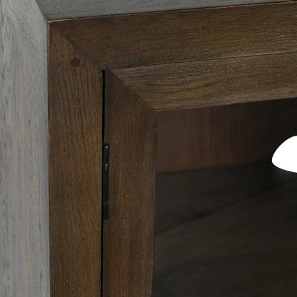 Bradley 6 Doors Sideboard by Classic Home in cocoa brown. Made from oak wood, tempered glass in a modern style.