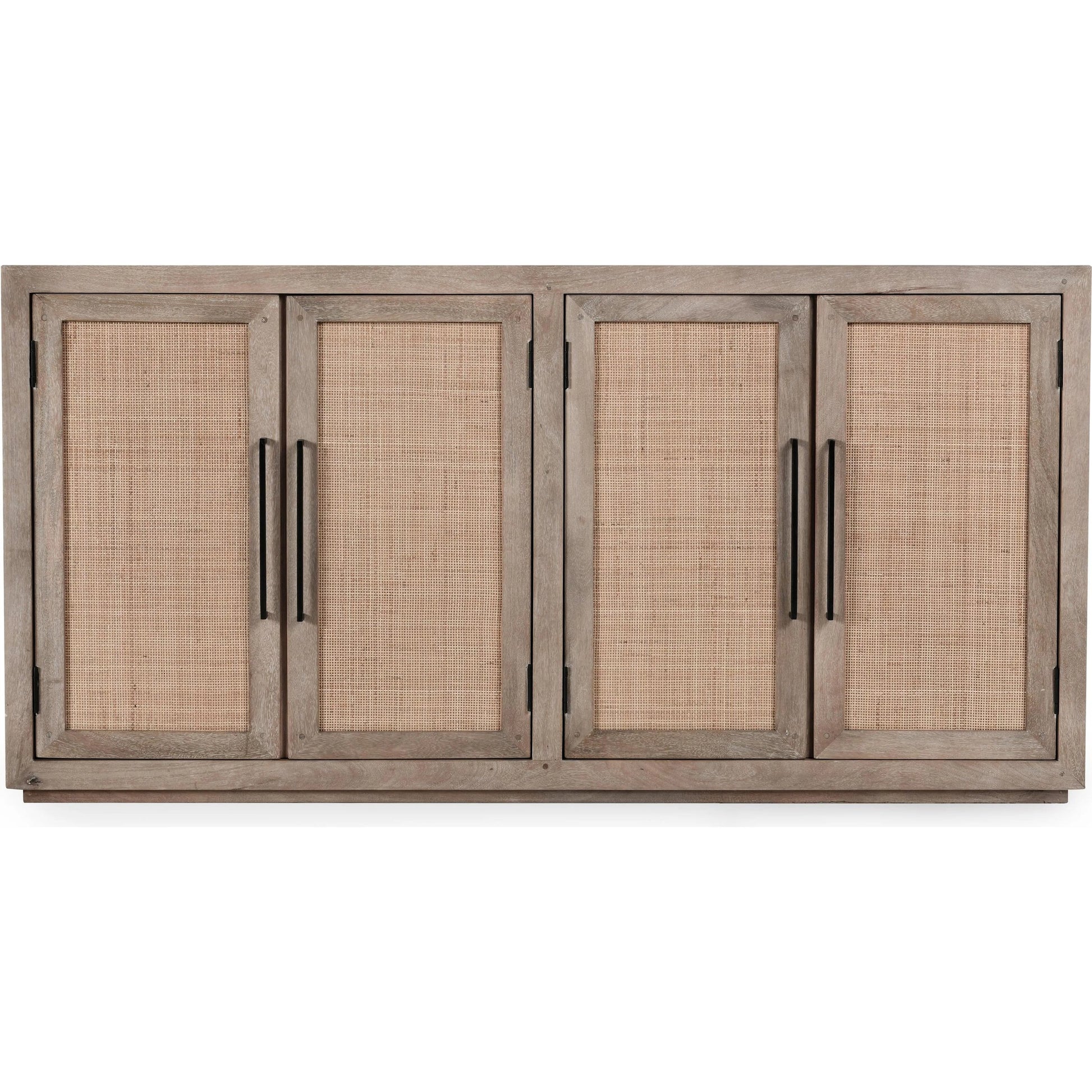 Jensen 72" Wood and Cane Weave Buffet Sideboard by Classic Home in taupe. Made from mango wood, cane in a transitional style.