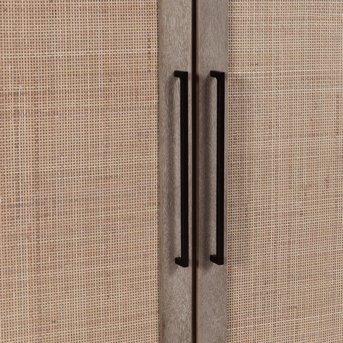 008 SI-2238862 | Closeup | Jensen 72" Wood and Cane Weave Buffet Sideboard by Classic Home in taupe. Made from mango wood, cane in a transitional style.