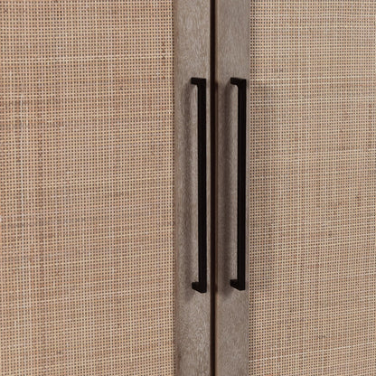 Jensen 72" Wood and Cane Weave Buffet Sideboard by Classic Home in taupe. Made from mango wood, cane in a transitional style.