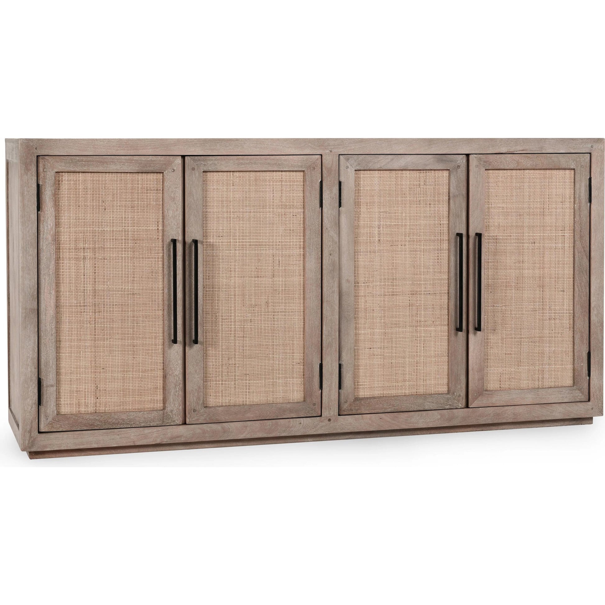 Jensen 72" Wood and Cane Weave Buffet Sideboard by Classic Home in taupe. Made from mango wood, cane in a transitional style.