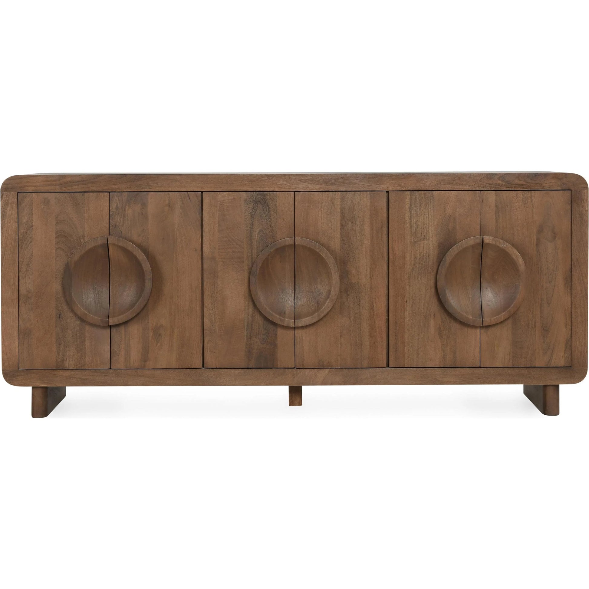 Vally 6-Door Natural Mango Wood Sideboard by Classic Home in natural. Made from mango wood in a transitional style.